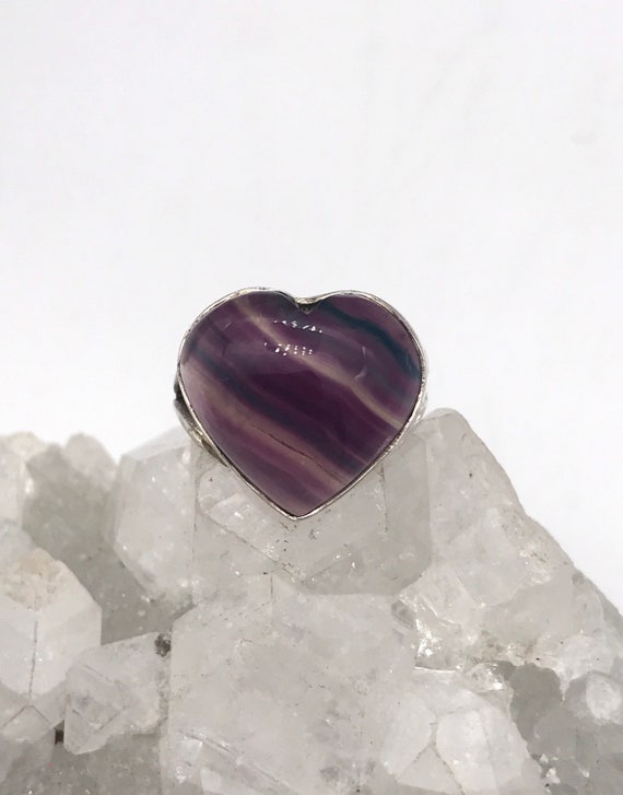 Fabulous Heart Fluorite Ring Size 8