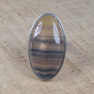 Handmade Oval Fluorite Ring: Adjustable 925 Sterling Silver-US Size 6 Handmade Oval Fluorite Ring: Adjustable 925 Sterling Silver-US Size 6