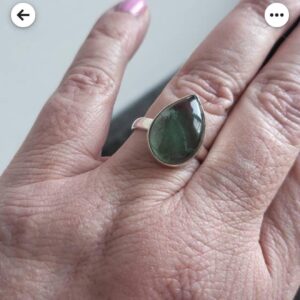 Handmade Pear Green Fluorite Ring: 925 Sterling Silver Gemstone Jewelry Handmade Pear Green Fluorite Ring: 925 Sterling Silver Gemstone Jewelry