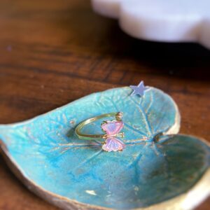 Pink And Purple Fluorite Ring Healing Crystals