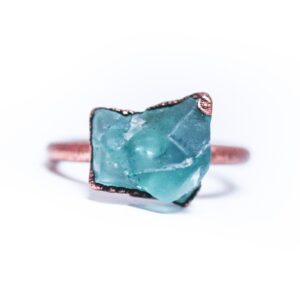 Raw Fluorite Ring | Green Fluorite Ring | Fluorite Crystal Ring | Electroformed Fluorite Ring | Fluorite Healing Crystal Jewelry Raw Fluorite Ring | Green Fluorite Ring | Fluorite Crystal Ring | Electroformed Fluorite Ring | Fluorite Healing Crystal Jewelry