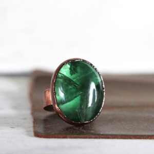 Fluorite Ring - Size 8 1/4 - Large Crystal Ring - Green Fluorite Jewelry Fluorite Ring - Size 8 1/4 - Large Crystal Ring - Green Fluorite Jewelry