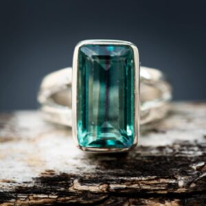 Sterling Silver Faceted Fluorite Ring - Blue Green Jewelry, Size 7.5 Sterling Silver Faceted Fluorite Ring - Blue Green Jewelry, Size 7.5