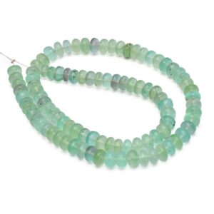 AAA+ Green Fluorite Gemstone 7mm-8mm Smooth Rondelle Beads | 18" Strand | Natural Fluorite Semi Precious Gemstone Loose Beads for Jewelry