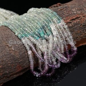 AAA+ Natural Multi Fluorite Smooth Rondelle Gemstone Beads, Multi Color Gemstone Beads, Wholesale Beads For Jewelry Making, Gift For Women