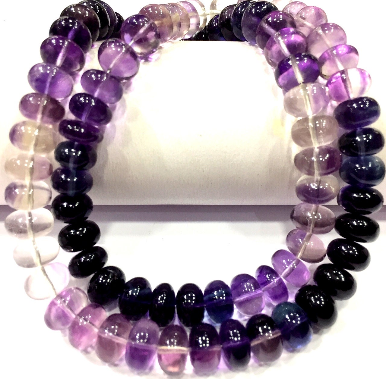 Aaa+ Quality~~natural Blue Fluorite Smooth Rondelle Beads Multi Shaded Rondelle Beads Fluorite Gemstone Beads Spectacular Fluorite Strand.