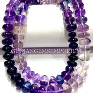 AAAA+ RAREST~ Fluorite Smooth Rondelle Beads Natural Purple Fluorite Smooth Beads Shaded Fluorite Bead 8mm Fluorite Rondelles Multi Fluorite