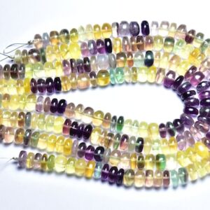 Fluorite Rondelle Beads - 8 Inches - Super Quality Natural Smooth Beautiful Fluorite Rondelle - Size Is 6 - 7.5 Mm #2740