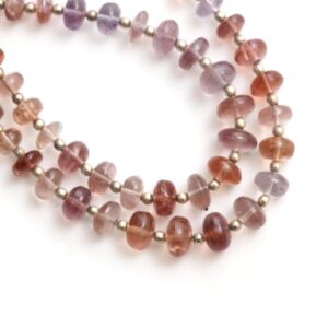 Change Color Fluorite Smooth Rondelle Beads, 6 mm to 8 mm, Fluorite Jewelry Handmade Gift For Women, 5 Inches Full Strand, Price Per Strand