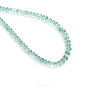 Green Fluorite Smooth Rondelle Beads, 6.5 mm to 8.5 mm, Fluorite Jewelry Handmade Gift For Women, 16 Inches Full Strand, Price Per Strand