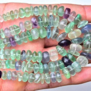 Natural Fluorite Rondelle Beads 7mm to 11mm Smooth Rondelles Gemstone Beads Superb AAA Flourite Beads Roundel Jewelry 7 Inches Strand No4887