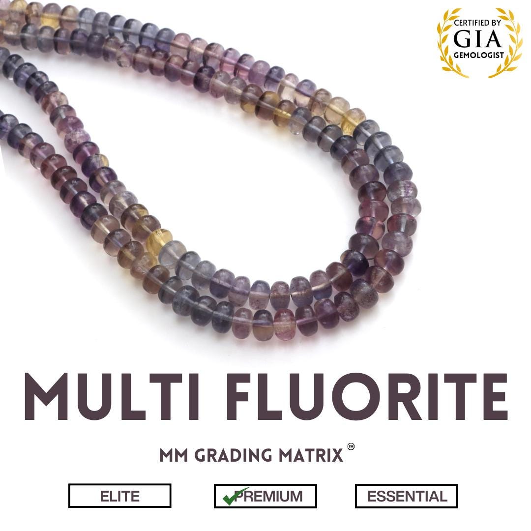 Natural Multi Fluorite Smooth Roundel Beads, 5.5 To 6 Mm, Multi Fluorite Roundel Beads, 18 Inch Full Strand, Price Per Strand