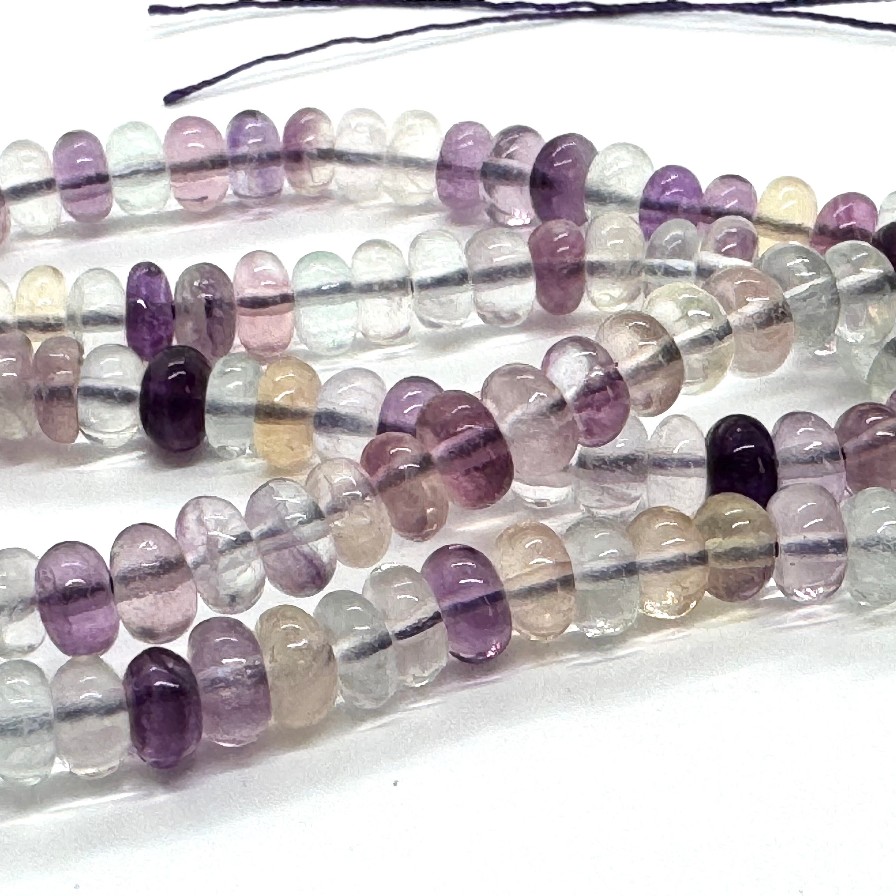 Fluorite Rondelles, 6 X 3.5, 15 Inch Strand