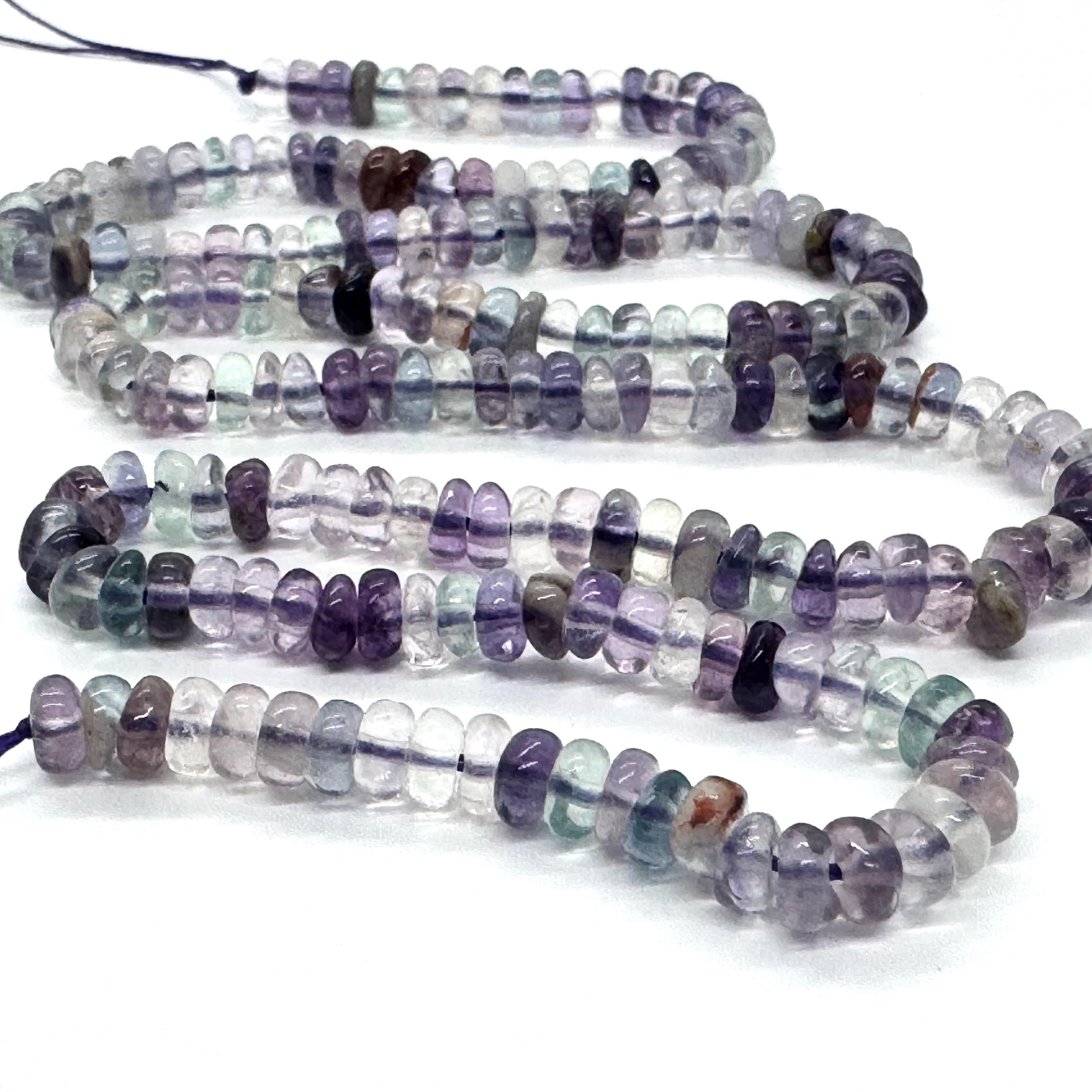 Fluorite Rondelles, Smooth, 4 X 2mm, 16 Inch Strand Fluorite Rondelles, Smooth, 4 X 2mm, 16 Inch Strand