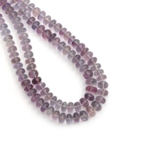 Fluorite Smooth Rondelle Beads, 6 mm To 8 mm, Fluorite Jewelry Making Beads, Plain Fluorite Beads, 18 Inches Full Strand, Price Per Strand