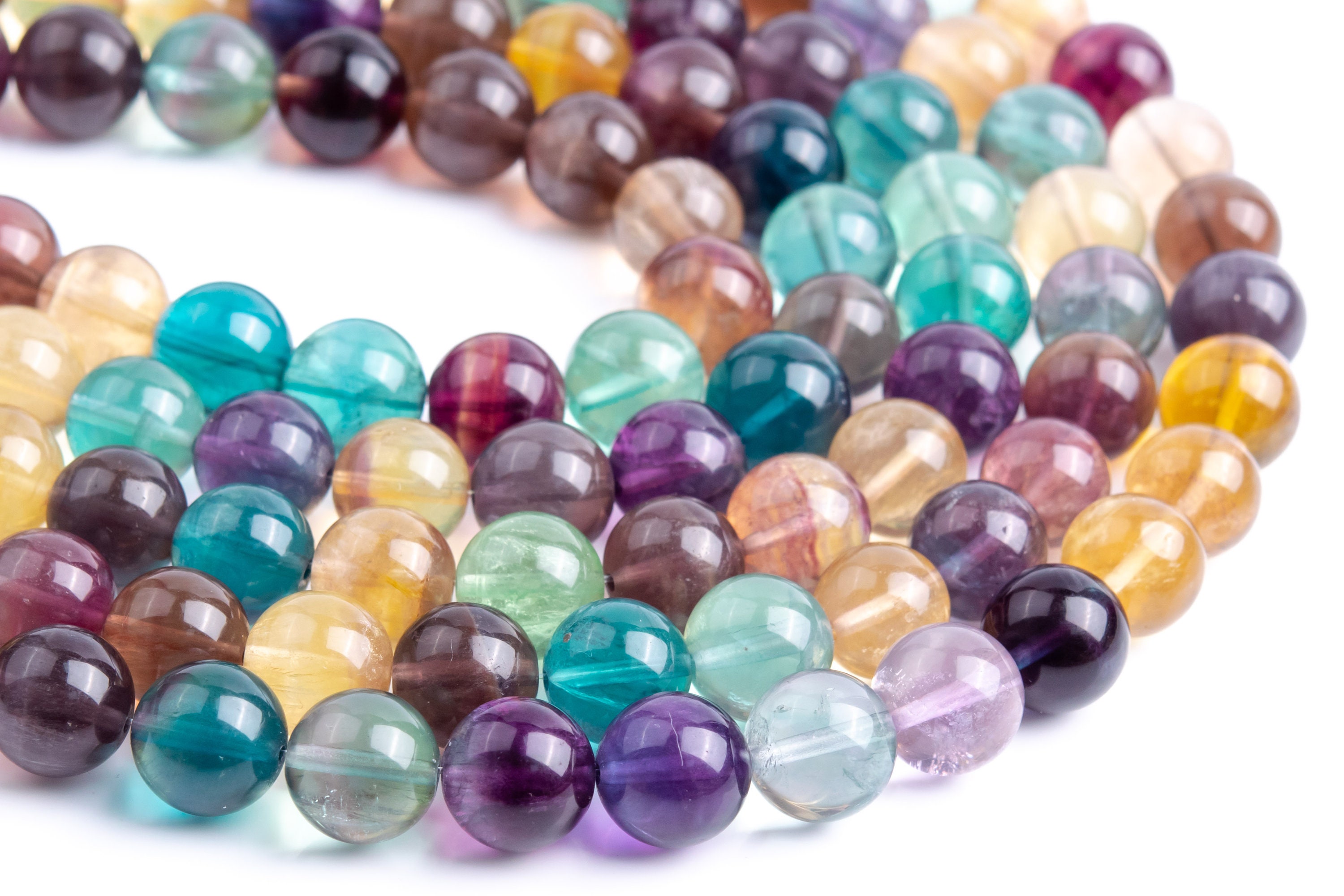 11-12mm Multicolor Fluorite Beads Grade Aaa Genuine Natural Gemstone Half Strand Round Loose Beads 8" Bulk Lot Options (117930h-3986)