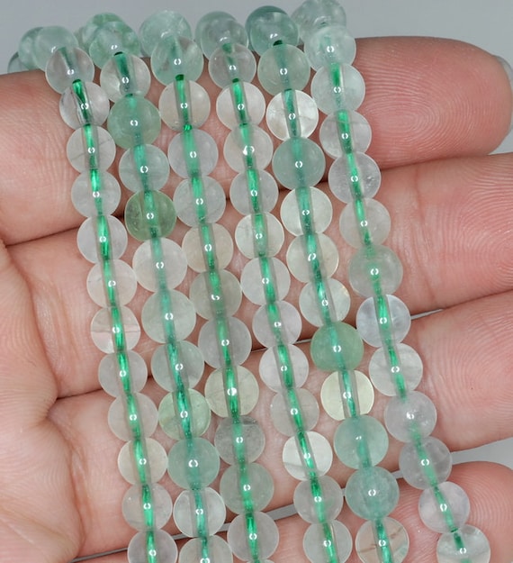 6mm Green Fluorite Gemstone Grade A Round Beads 15.5 Inch Full Strand Bulk Lot 1,2,6,12 And 50 (90187768-686)