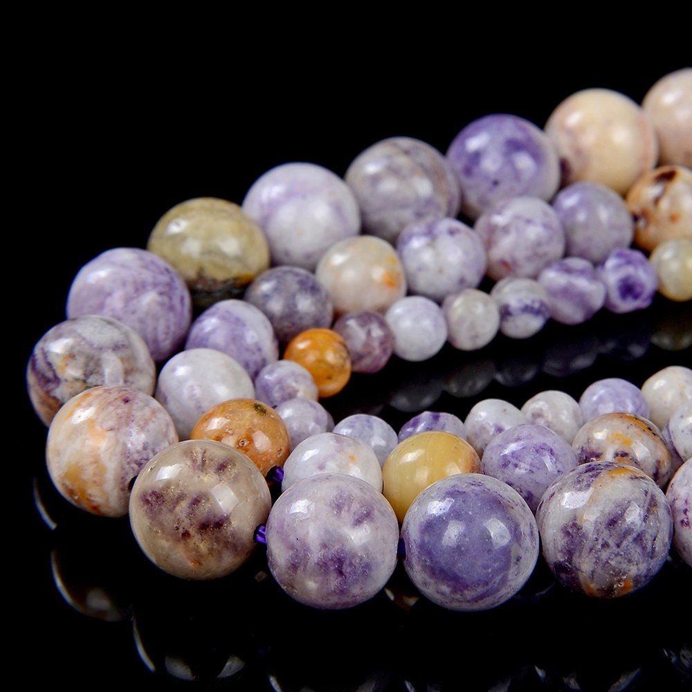 Natural Petrified Fluorite Gemstone Purple Grade Aa 4mm 6mm 8mm Round Loose Beads 15.5" Full Strand