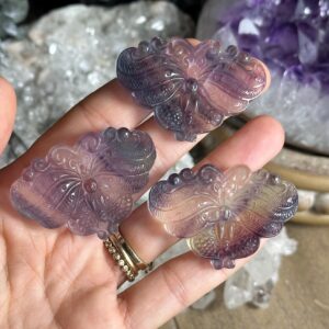 Fluorite Butterfly Carving, 2" Crystal Figurine