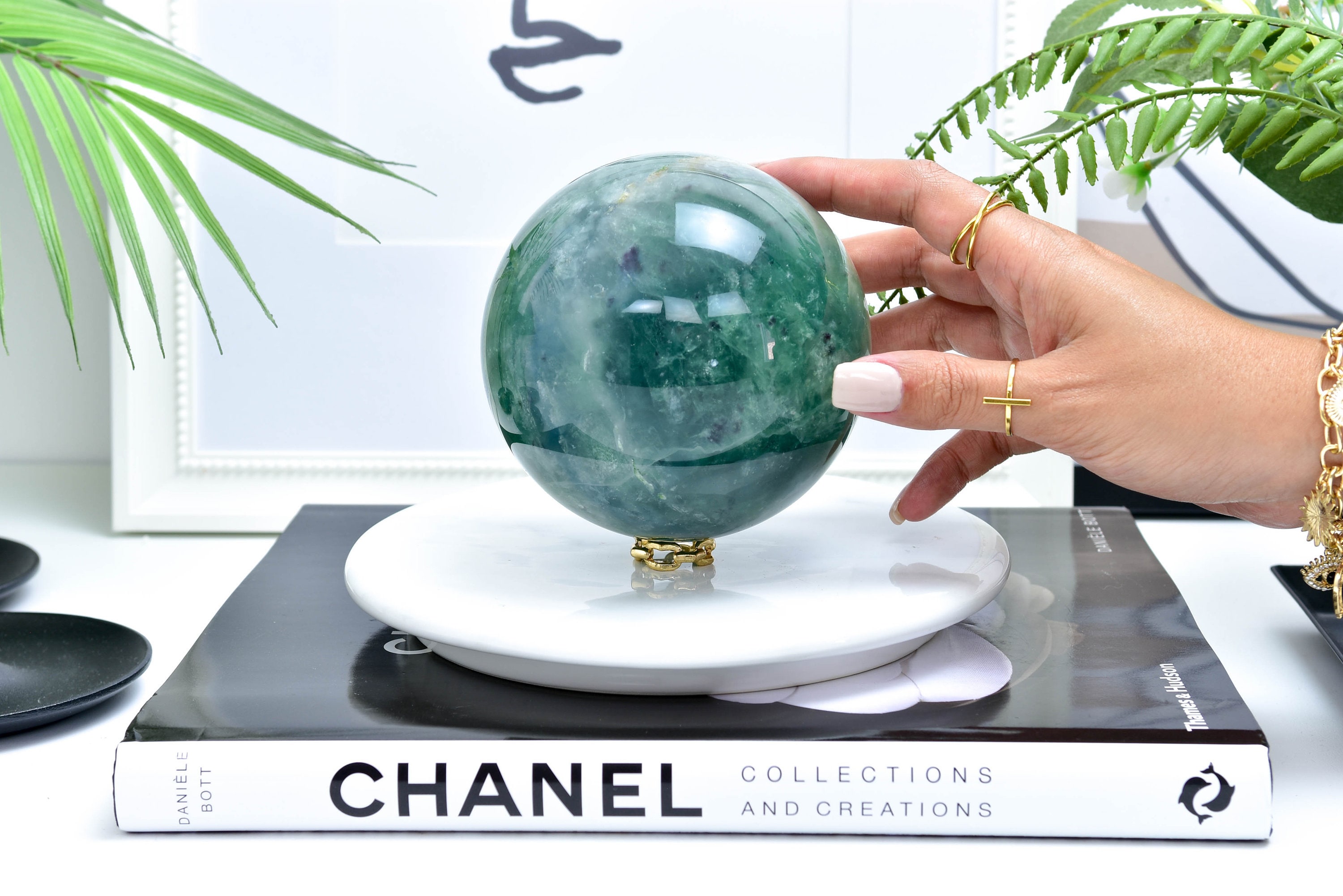 Green Fluorite Sphere: Crystal Ball, Home Decor Green Fluorite Sphere: Crystal Ball, Home Decor