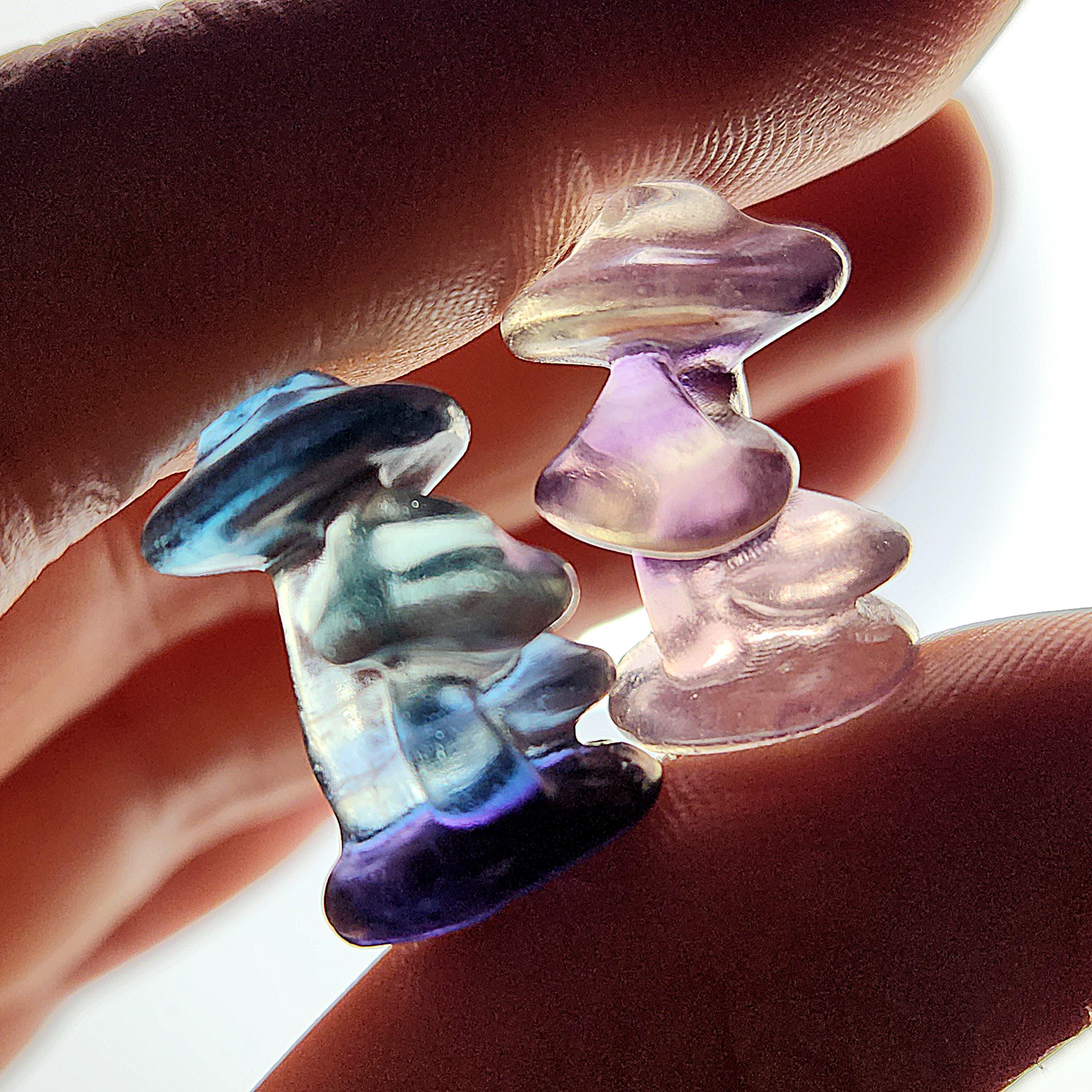 Fluorite Mushroom Carving, Tiny Crystal Mushroom - Fluorite Gemstone Fluorite Mushroom Carving, Tiny Crystal Mushroom - Fluorite Gemstone