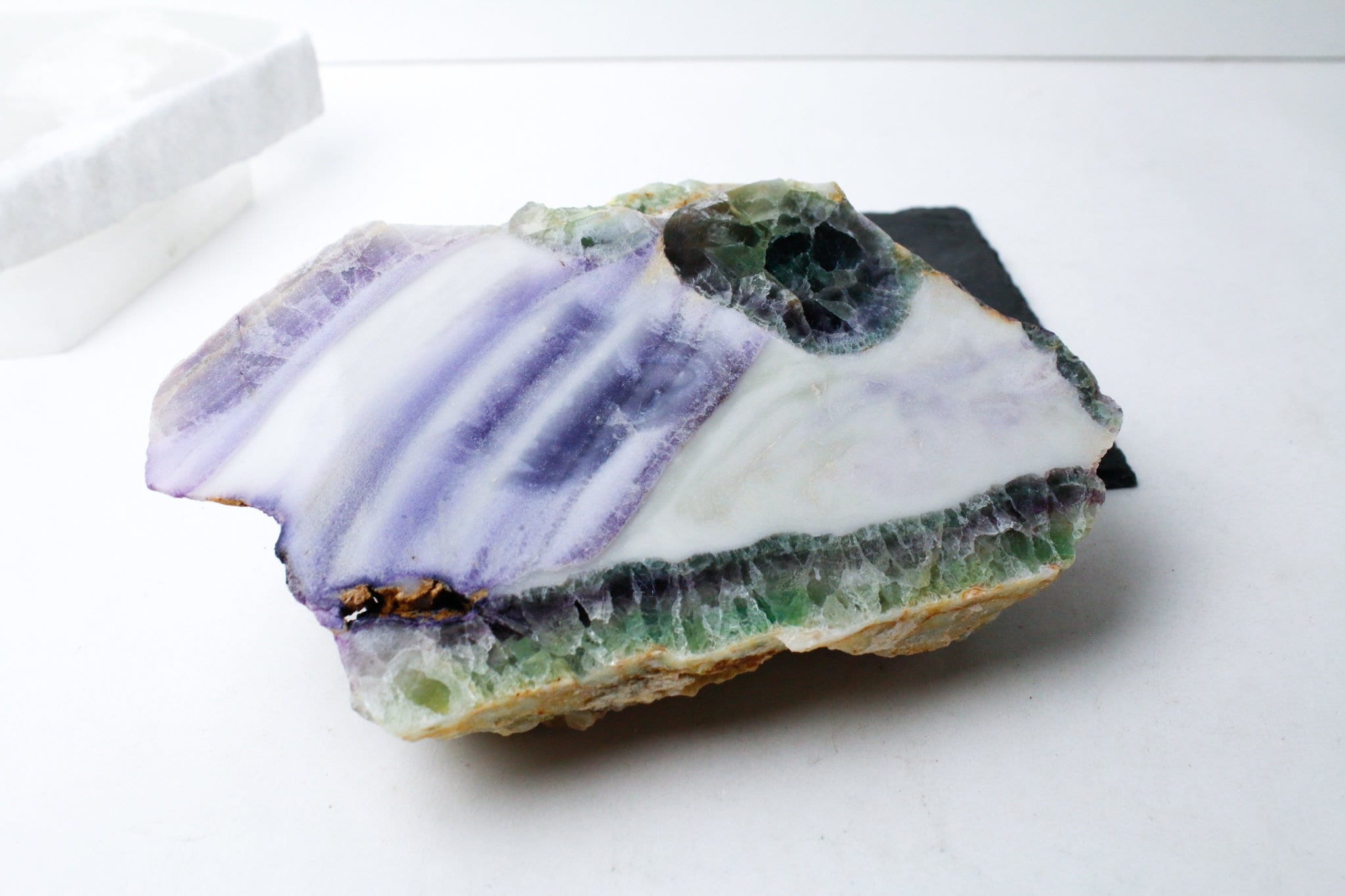Nevada Fluorite In Fluorite - Half Polished Cut Slab
