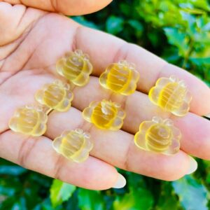 Yellow Fluorite Crystal Bee: Carved Gemstone (13-15 Mm)