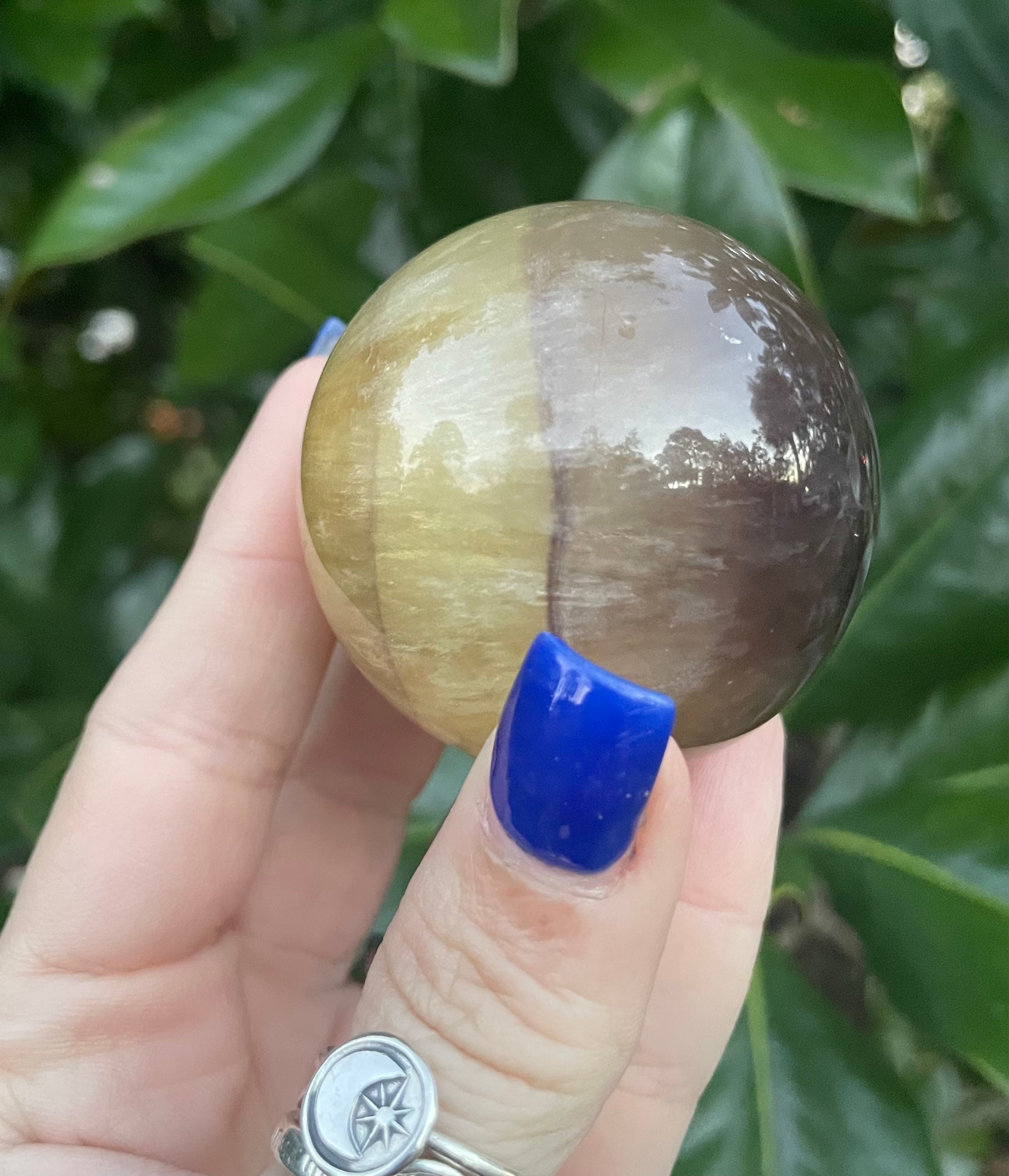 Yellow Fluorite, Yellow Fluorite Sphere, Yellow And Purple Fluorite, 2.1”