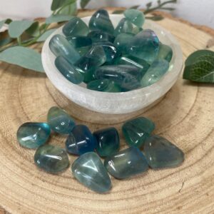 Blue Fluorite Small Tumbled Stones Polished 10-15mm