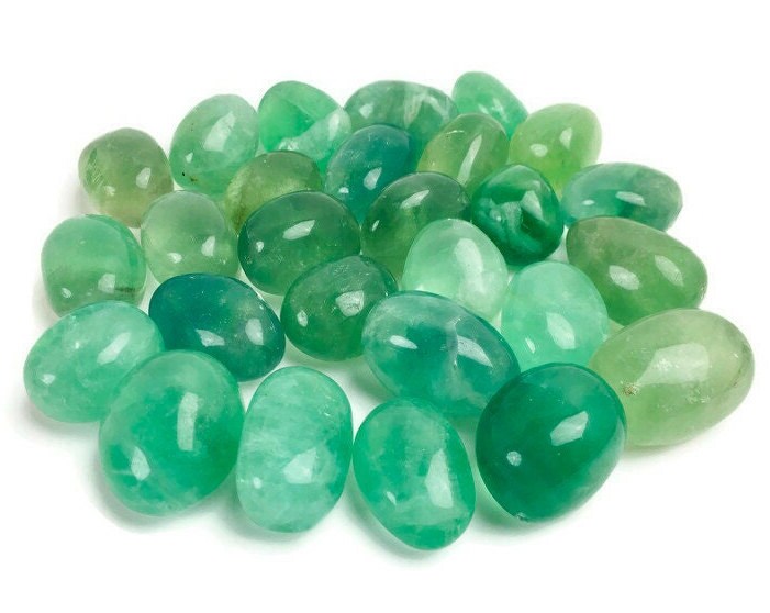 Green Fluorite Crystal: Round Tumbled Gemstone (15-30mm)