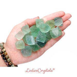 Green Fluorite Tumbled Stone, Natural Crystal For Mental Clarity, Focus And Heart Chakra