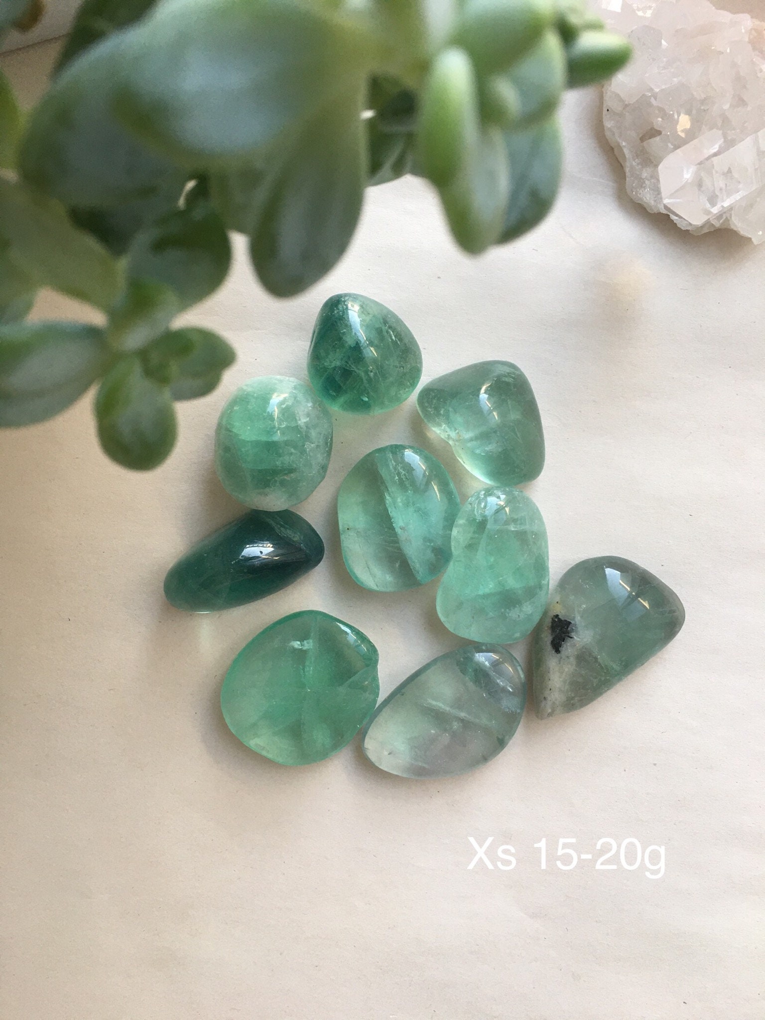 Green Fluorite Tumbled Stone, Polished Crystal