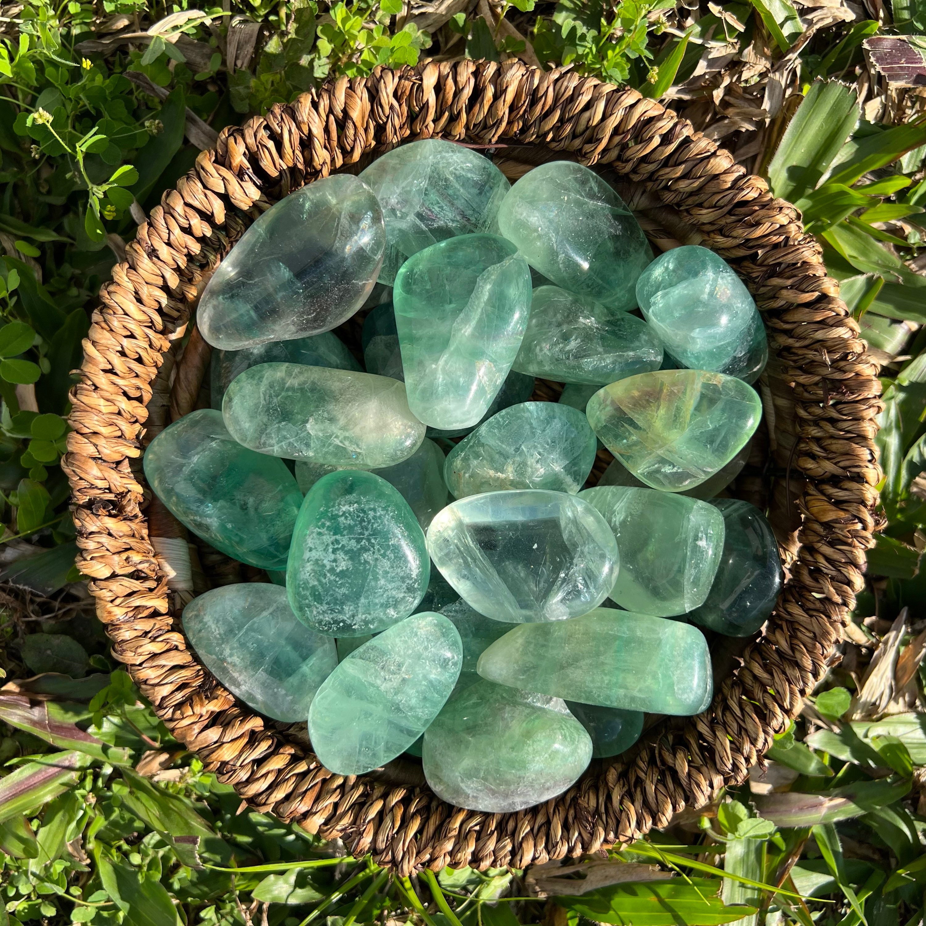 Green Fluorite Tumbled Stones - Large Polished Crystals 50/65mm