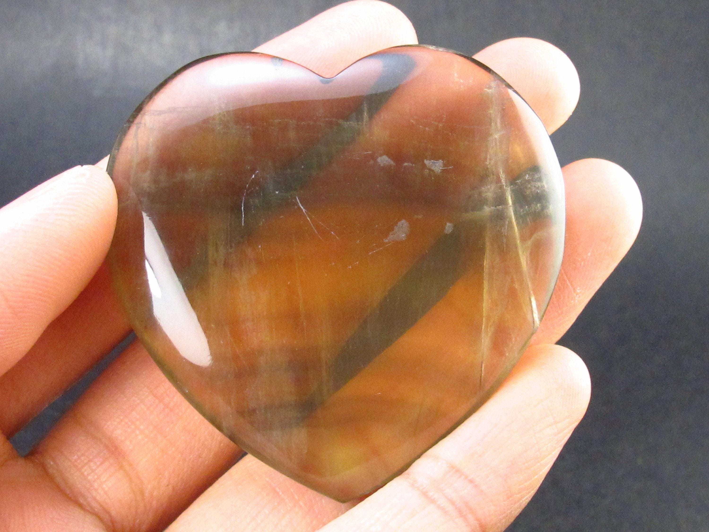 Large Tumbled Natural Fluorite Heart From China - 2.0" - 43.9 Grams Large Tumbled Natural Fluorite Heart From China - 2.0" - 43.9 Grams