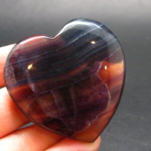 Large Tumbled Natural Fluorite Heart From China - 1.9" - 48.65 Grams