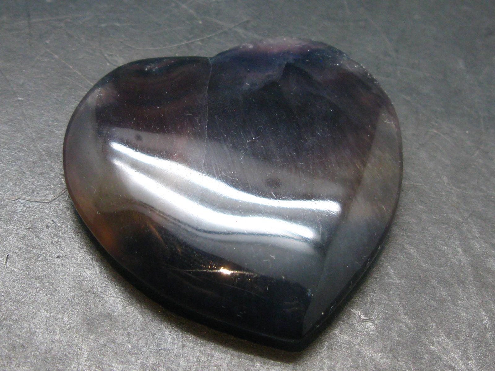 Large Tumbled Natural Fluorite Heart From China - 1.9" - 48.84 Grams