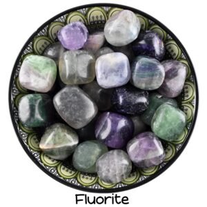 Fluorite Tumbled Stone, Purple Green Crystal, Focus And Altar Ritual Gem