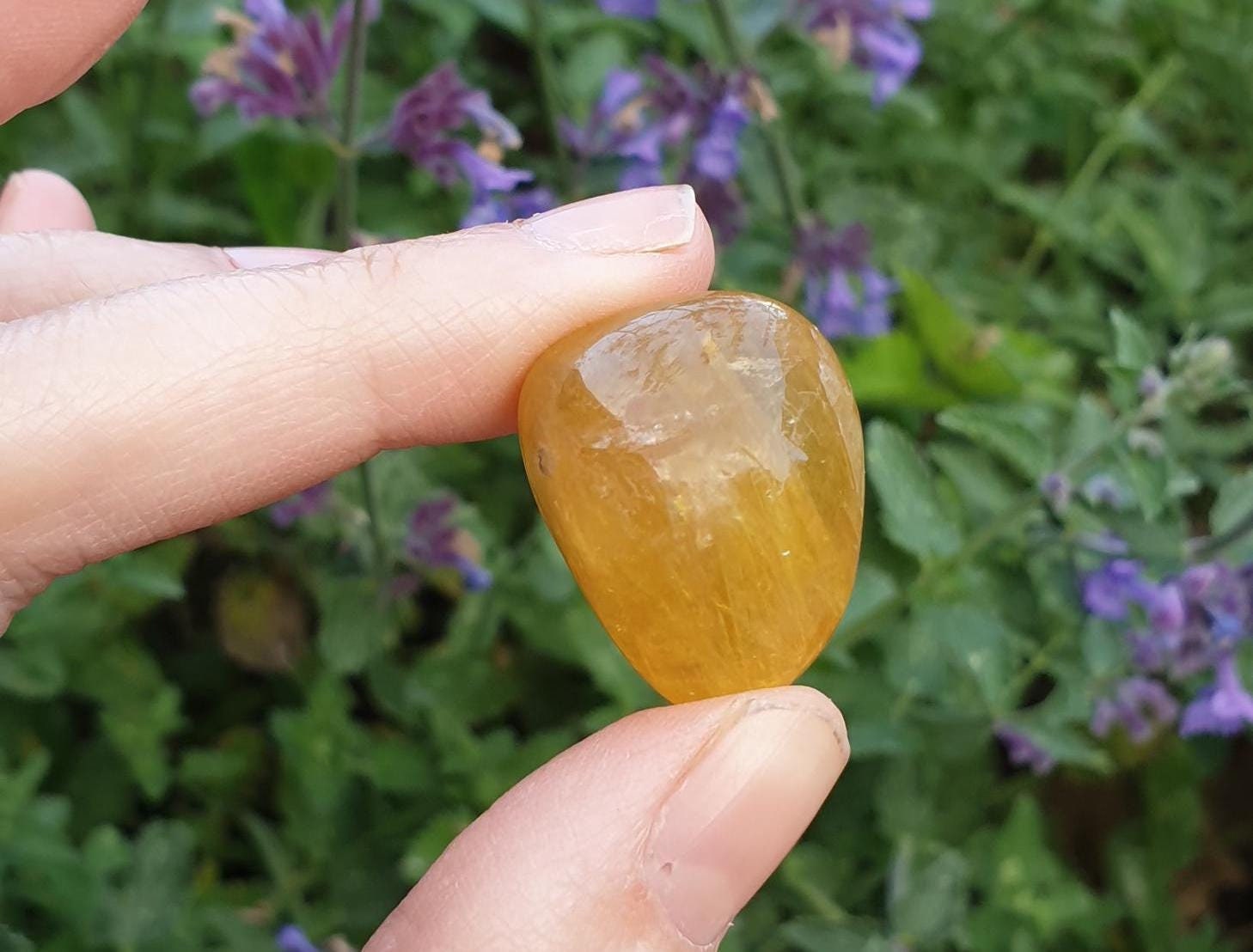 Tumbled Yellow Fluorite , Tumbled Fluorite, Ethically Sourced Crystals, Tumbled Stones , Yellow Fluorite Worry Stone