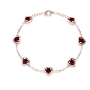 Elegant Red Garnet Chain Bracelet 14k Rose Gold Garnet Bracelet Minimalist Gold Chain Wedding Bracelet Dainty Heart Bracelet For Anniversary Elegant Red Garnet Chain Bracelet 14k Rose Gold Garnet Bracelet Minimalist Gold Chain Wedding Bracelet Dainty Heart Bracelet For Anniversary