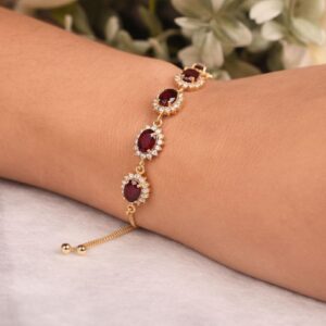 Elegant Garnet Bracelet, Women Bracelet, Bridal Jewelry, 14k yellow Gold Plated Bolo Bracelets Elegant Garnet Bracelet, Women Bracelet, Bridal Jewelry, 14k yellow Gold Plated Bolo Bracelets