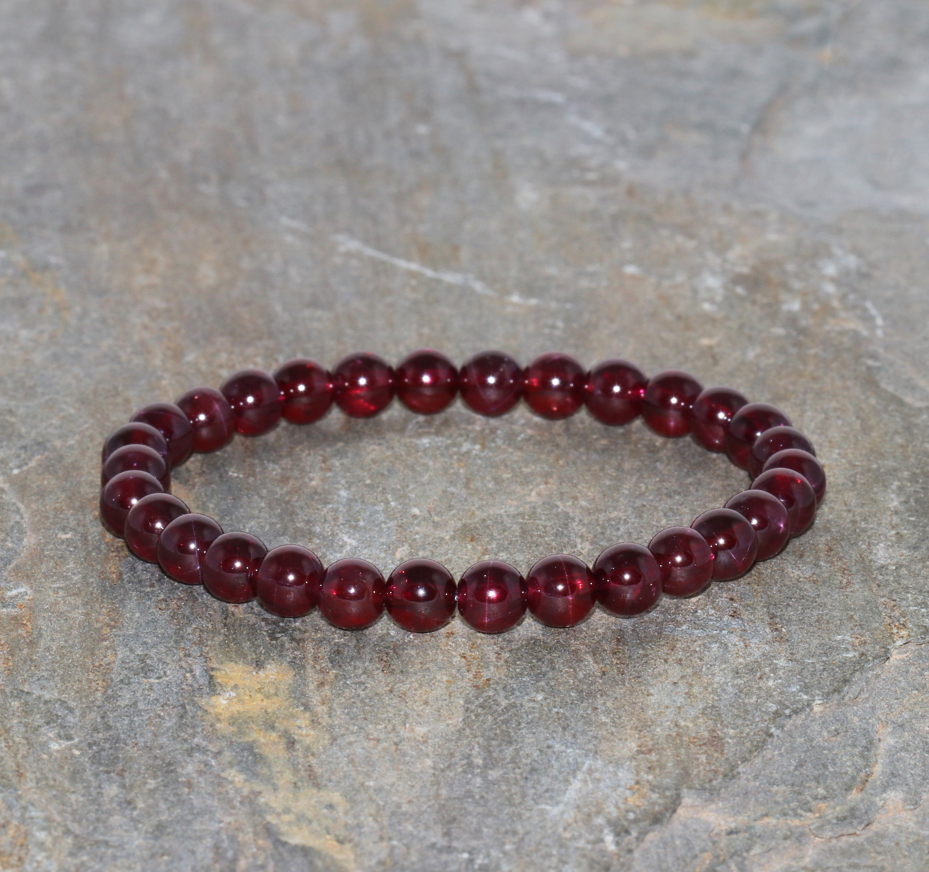 Handmade Grade Aaa Garnet Beaded Bracelet, Brazilian Gemstone Handmade Grade Aaa Garnet Beaded Bracelet, Brazilian Gemstone