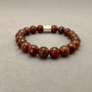Hessonite Orange Garnet And Karen Hill Tribe Silver Tube Accent Bead Stretch Bead Bracelet For Sacral Chakra, Wealth, Motivation, Creativity Hessonite Orange Garnet And Karen Hill Tribe Silver Tube Accent Bead Stretch Bead Bracelet For Sacral Chakra, Wealth, Motivation, Creativity