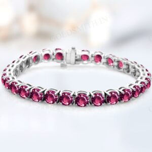 Raspberry Rhodolite Garnet Bracelet For Women 925 Sterling Silver Garnet Wedding Bracelet Unique Tennis Bracelet Rose Gold Handmade Bracelet Raspberry Rhodolite Garnet Bracelet For Women 925 Sterling Silver Garnet Wedding Bracelet Unique Tennis Bracelet Rose Gold Handmade Bracelet