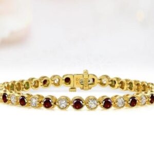 Red Garnet Bracelet For Women Engagement Bracelet 14k Yellow Gold Red Garnet Bracelet For Women Anniversary Gift 925 Silver Tennis Bracelet Red Garnet Bracelet For Women Engagement Bracelet 14k Yellow Gold Red Garnet Bracelet For Women Anniversary Gift 925 Silver Tennis Bracelet