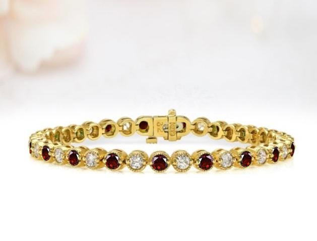 Red Garnet Bracelet For Women Engagement Bracelet 14k Yellow Gold Red Garnet Bracelet For Women Anniversary Gift 925 Silver Tennis Bracelet Red Garnet Bracelet For Women Engagement Bracelet 14k Yellow Gold Red Garnet Bracelet For Women Anniversary Gift 925 Silver Tennis Bracelet