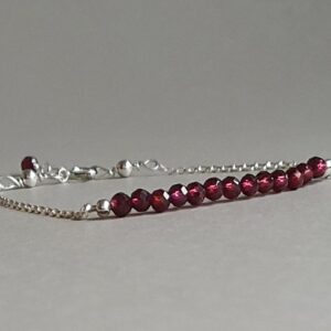 Rhodolite Garnet Bracelet: Sterling Silver January Birthstone Jewelry Rhodolite Garnet Bracelet: Sterling Silver January Birthstone Jewelry