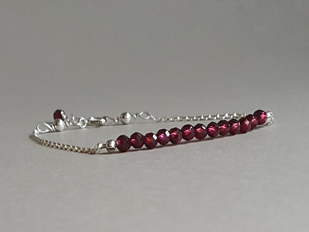 Rhodolite Garnet Bracelet: Sterling Silver January Birthstone Jewelry Rhodolite Garnet Bracelet: Sterling Silver January Birthstone Jewelry