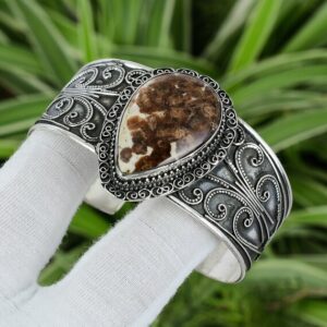 Spessartine Garnet Sterling Silver Bangle: Adjustable Cuff Bracelet Spessartine Garnet Sterling Silver Bangle: Adjustable Cuff Bracelet