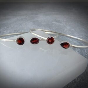 Garnet Bracelet Sterling Silver • Red Garnet Sterling Bangle Bracelet Garnet Bracelet Sterling Silver • Red Garnet Sterling Bangle Bracelet