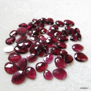 Rhodolite Garnet Rosecut Cabochon: Pink Faceted Gemstone (8x12mm-11x15mm)